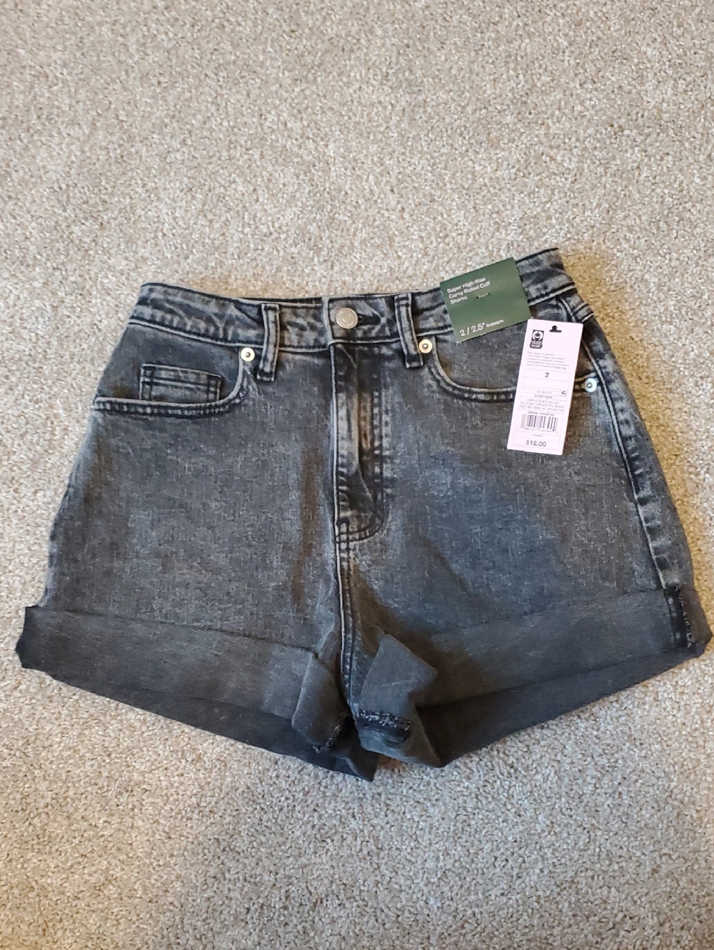 wild fable Black High-Rise Rolled Hem Jean Shorts